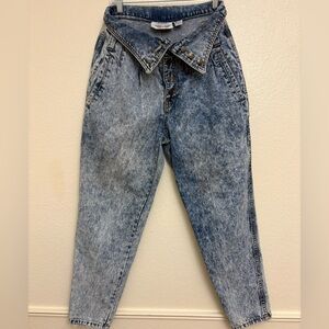 Vintage 80s 90s Limited Express Acid Wash Jeans High Waist Tapered Mom Denim 13